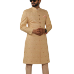 Lucknowi Embroidered Peach Color Achkan with Churidar | Elegant Ethnic Wear | Jaipurio